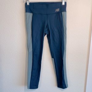 New Balance Scalloped Waist Mesh Panel Leggings Sm